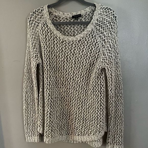 The Limited Sweaters The Limited Sweater Tanbeige Open Knit Crochet